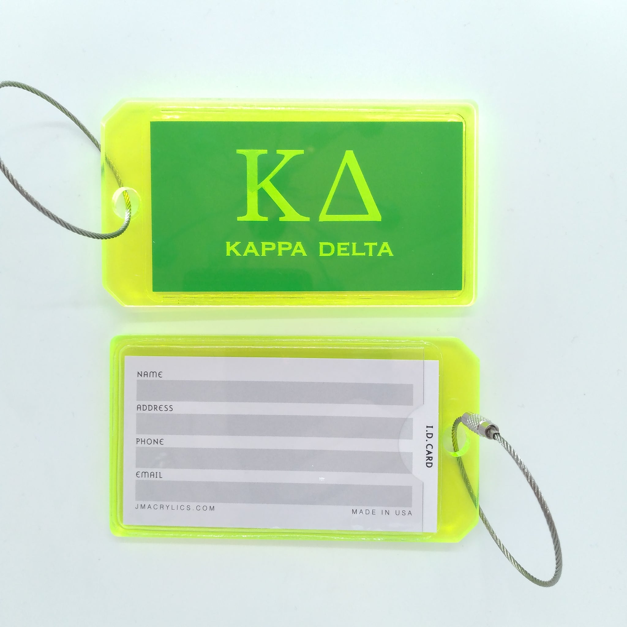 Acrylic Luggage Tag - Kappa Delta