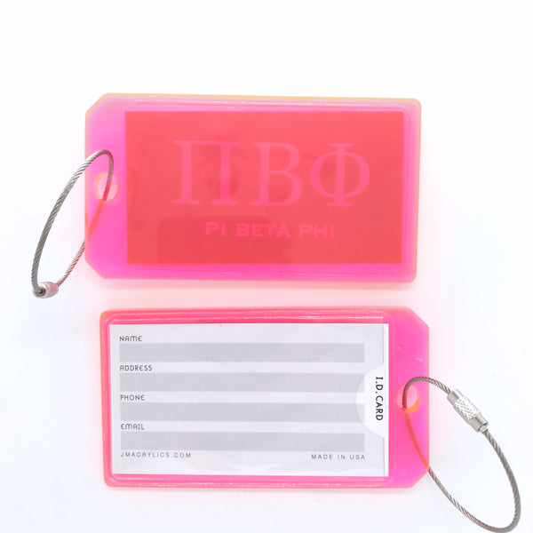 Acrylic Luggage Tag - Pi Beta Phi