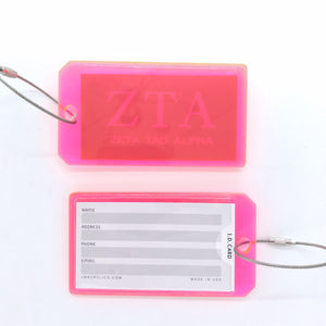 Acrylic Luggage Tag - Zeta Tau Alpha