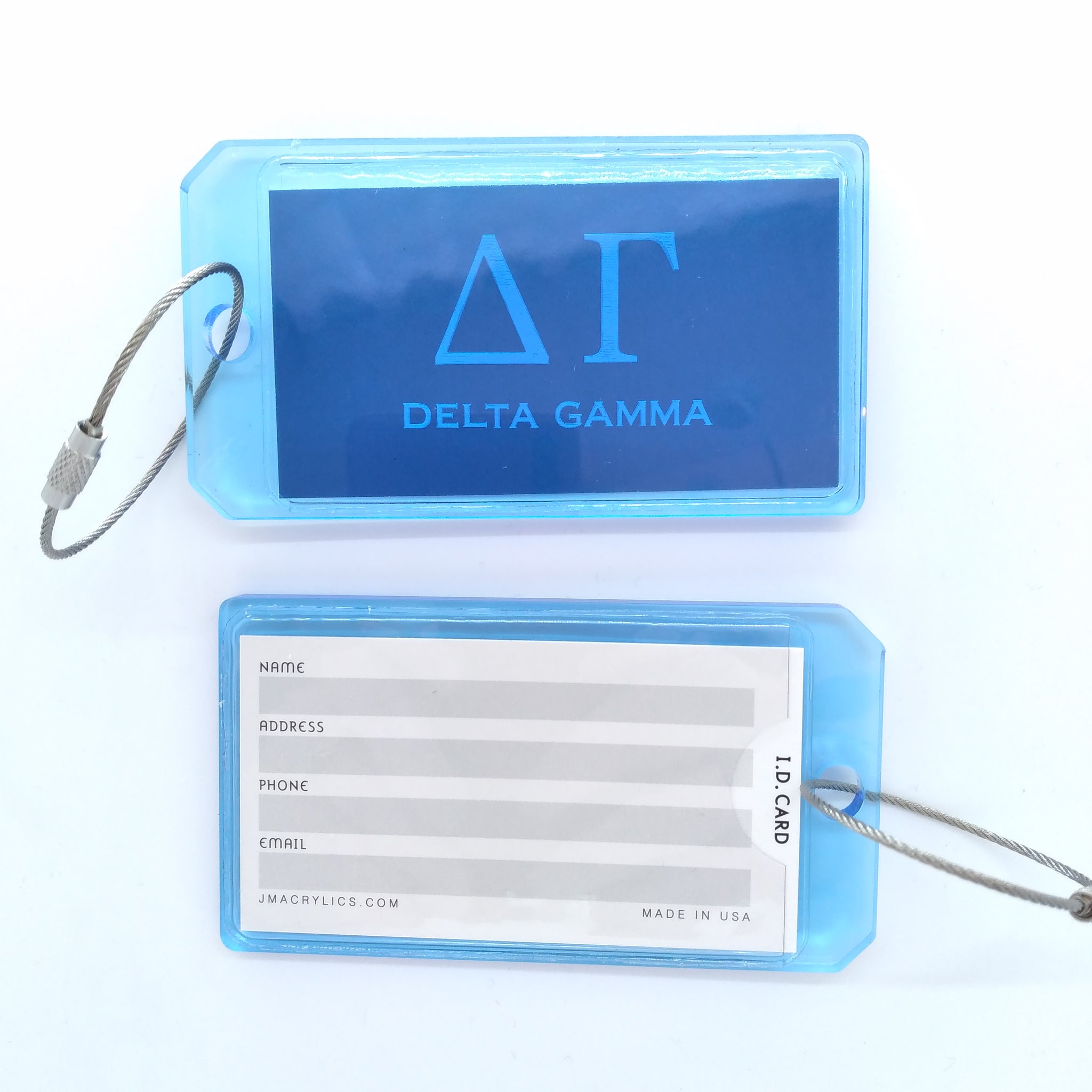 Acrylic Luggage Tag - Delta Gamma