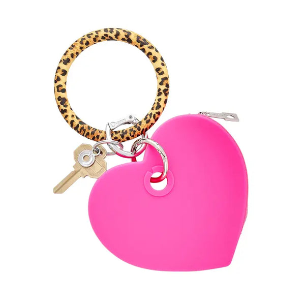 Silicone Heart Pouch - Tickled Pink