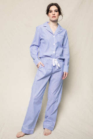Women's Blue Seersucker Pajama Set
