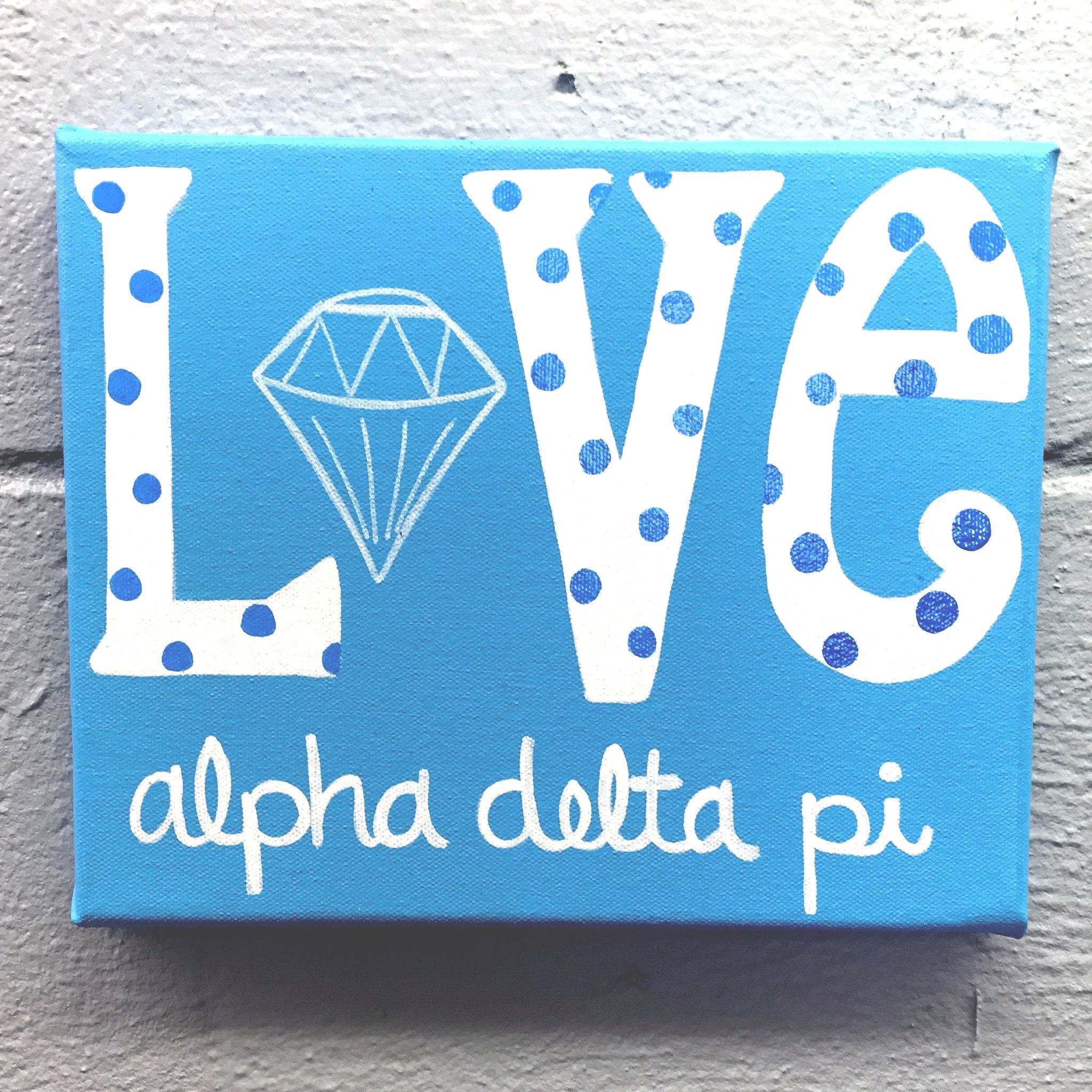 Love Painted Canvas - Alpha Delta Pi