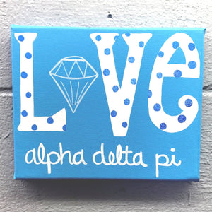 Love Painted Canvas - Alpha Delta Pi