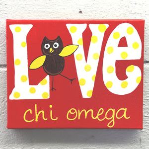 Love Painted Canvas - Chi Omega