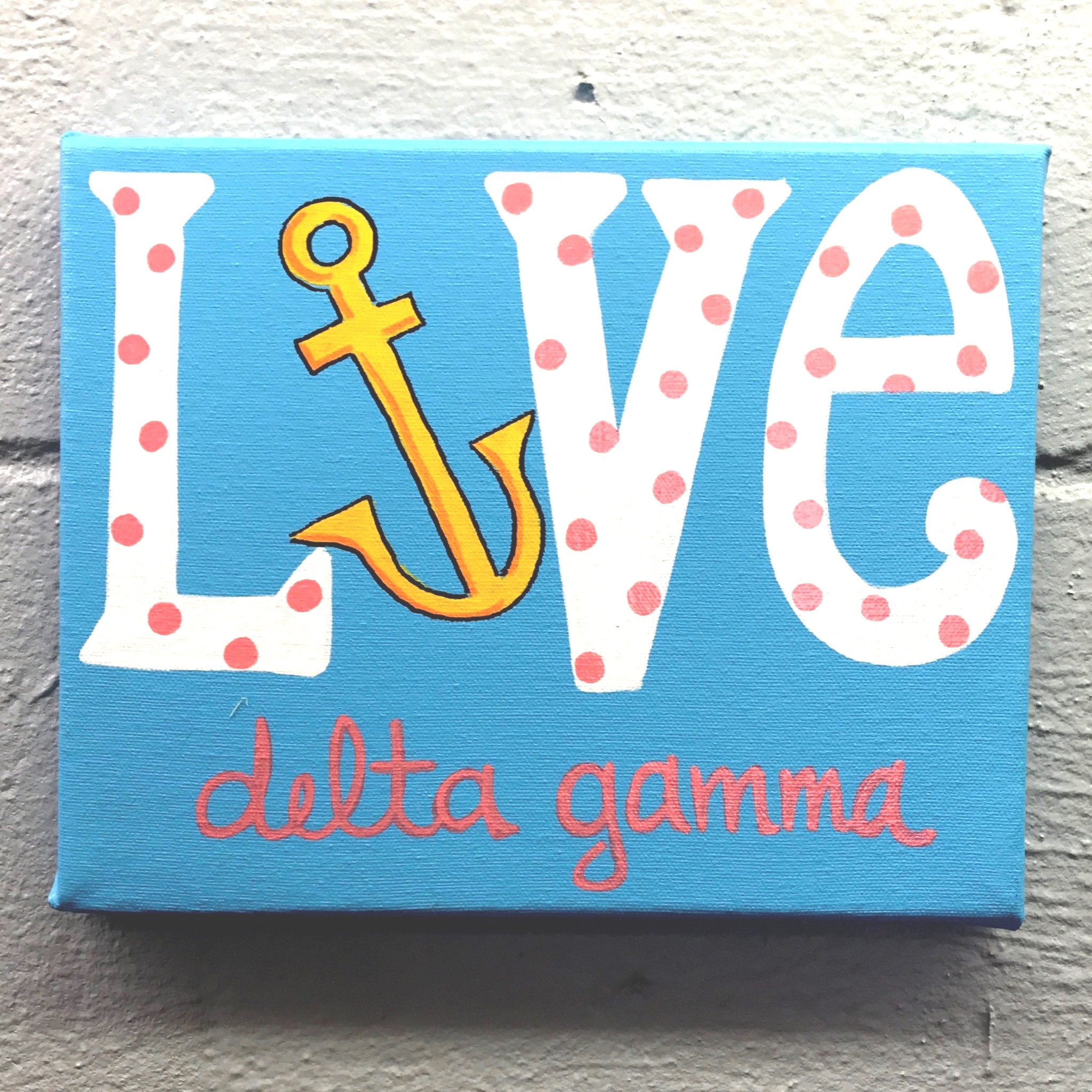 Love Painted Canvas - Delta Gamma