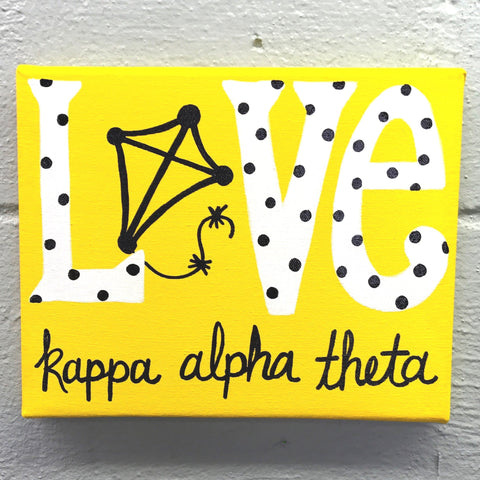 Love Painted Canvas - Kappa Alpha Theta