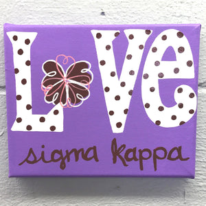 Love Painted Canvas - Sigma Kappa