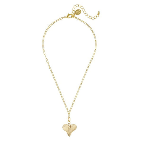 Susan Shaw 3695 Paperclip Chain Necklace with Heart