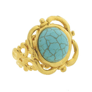 Susan Shaw 9015 Turquoise Scalloped Ring