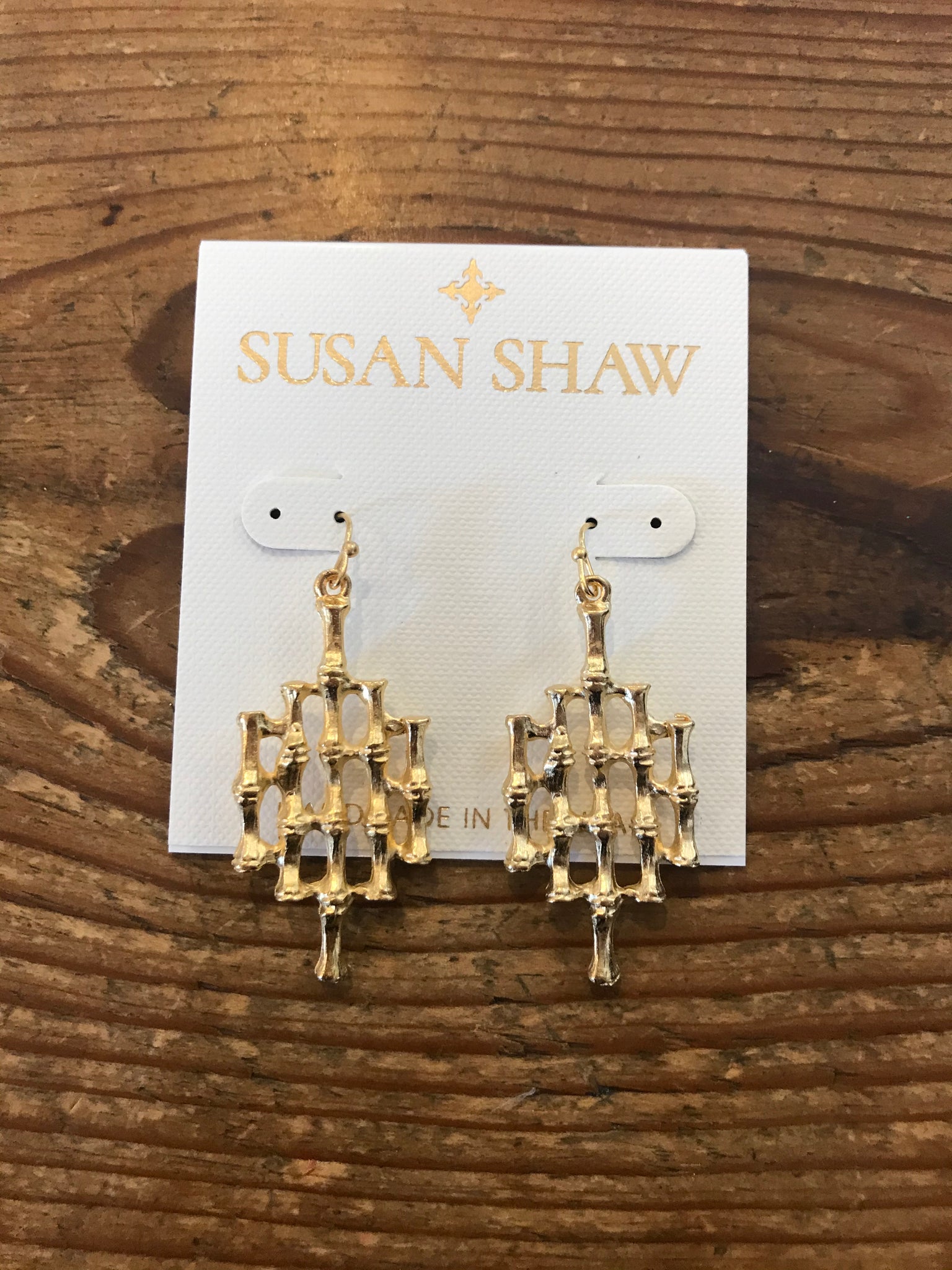 Susan Shaw 1983 Gold Bamboo Earring