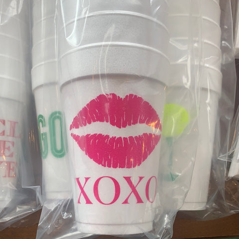 Styrofoam Cups - Lips XOXO