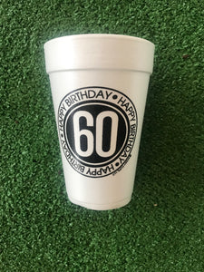 Styrofoam Cups - Happy Birthday - 60