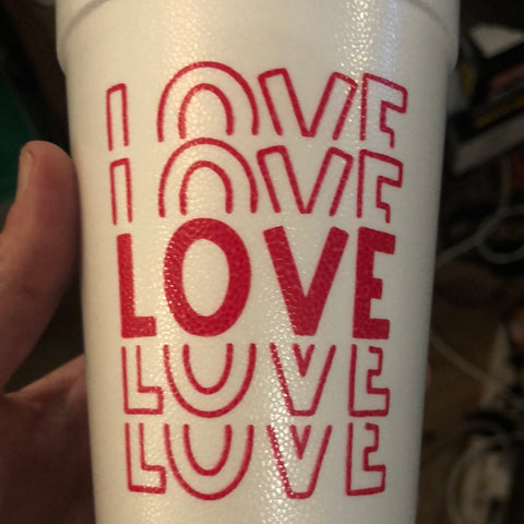 Styrofoam Cups 20 oz love