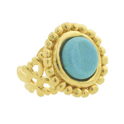 Susan Shaw 9014 Turquoise Cab Ring