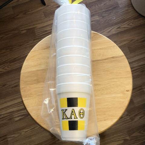 Striped Styrofoam Cups - Kappa Alpha Theta