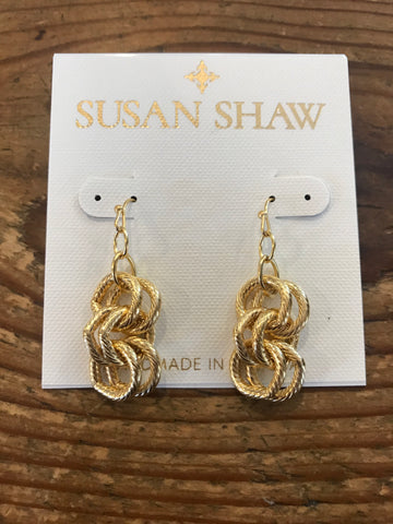 Susan Shaw 1495 Gold Double Link Earring