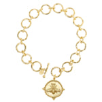 Susan Shaw 3563 Gold Bee on Sage Toggle Necklace