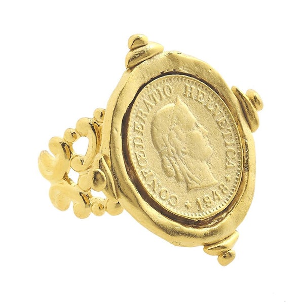 Susan Shaw 9000 Gold Coin Ring