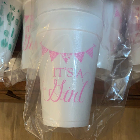 Styrofoam Cups - It’s a Girl