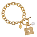 Susan Shaw 2770 Gold Lock Toggle Bracelet