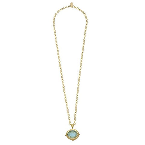 Susan Shaw 3572 Long Venetian Glass Intaglio Necklace