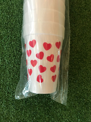 Styrofoam Cups - Small Red Hearts