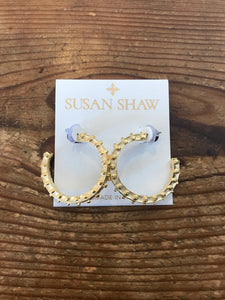 Susan Shaw 1488 Gold Dotted Hoop Earring