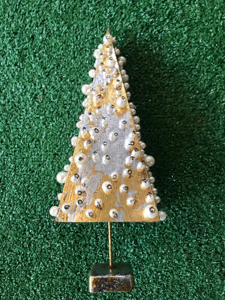 Gilded Gold Christmas Tree with Pearls