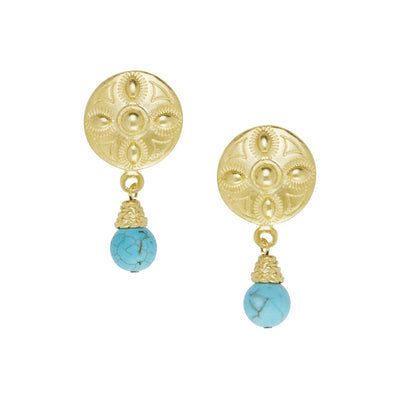 Susan Shaw 1284 Annie Turquoise Earrings