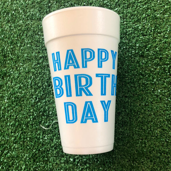 Styrofoam Cups 20 oz Happy Birthday