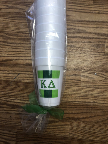 Striped Styrofoam Cups - Kappa Delta
