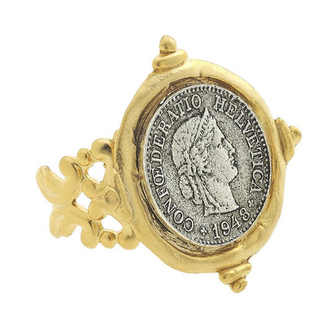 Susan Shaw 9011 Mixed Metal Coin Ring