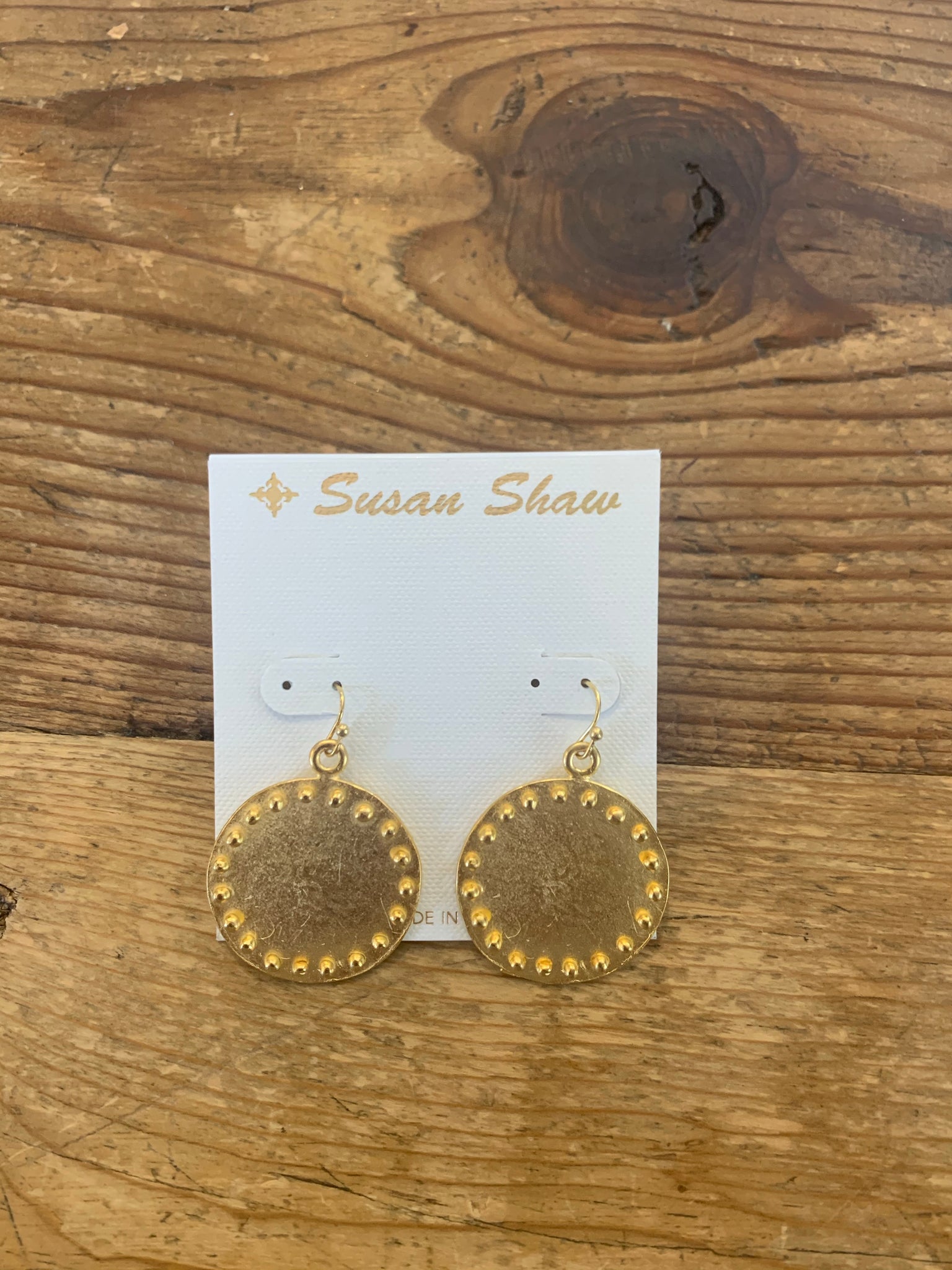 Susan Shaw 1032 Gold Circle Studded Earrings