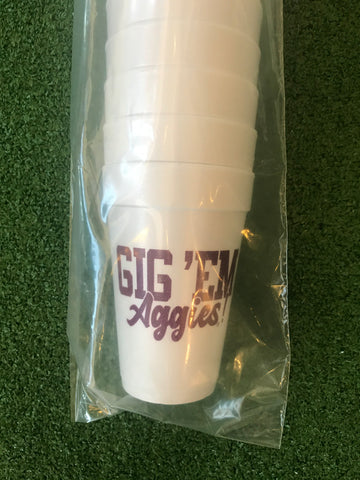 Spirit Cups - Tex A&M Gig ‘em Aggies