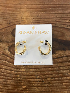 Susan Shaw 1485 Small Gold Chain Hoop Earring