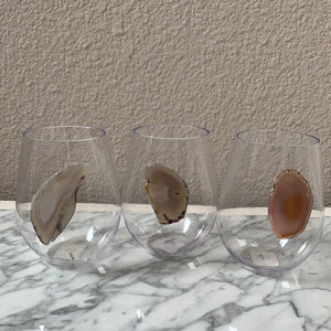 Stemless Wine Glass with Quartz