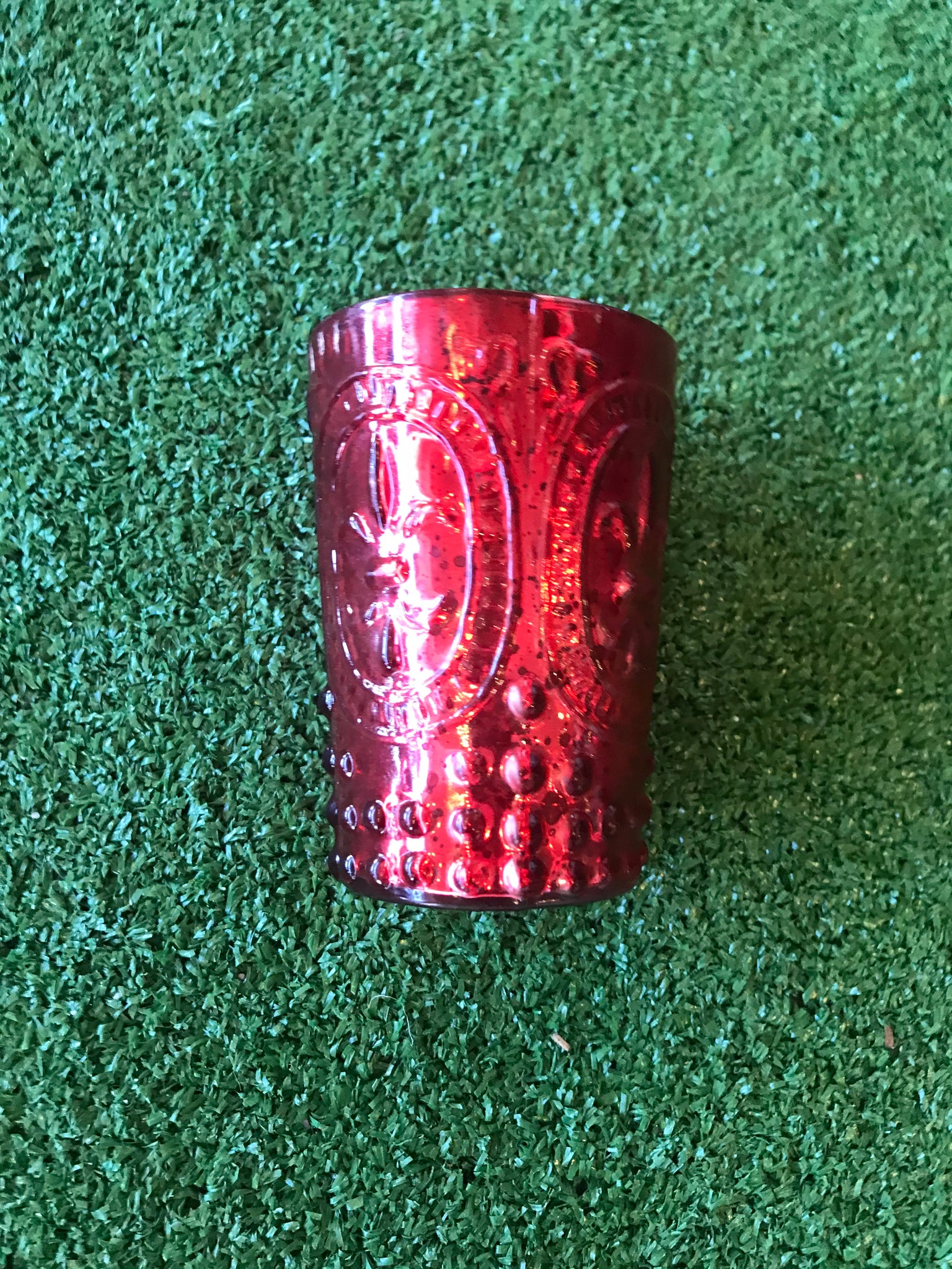 Red Mercury Glass Votive Holder