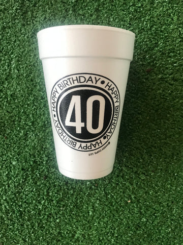 Styrofoam Cups - Happy Birthday -40