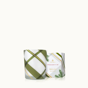 Thymes Frosted Plaid Votive Candle