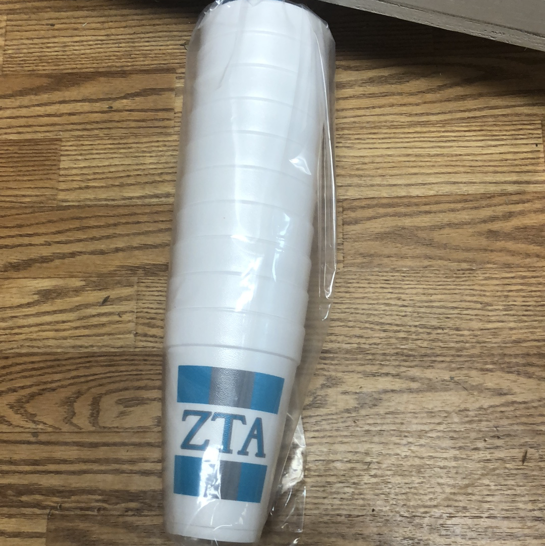 Striped Styrofoam Cups - Zeta Tau Alpha