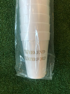 Styrofoam Weekend Waterford Gold Cups 16 oz cups. 10 count