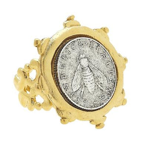 Susan Shaw 9613 Italian Bee Coin Ring