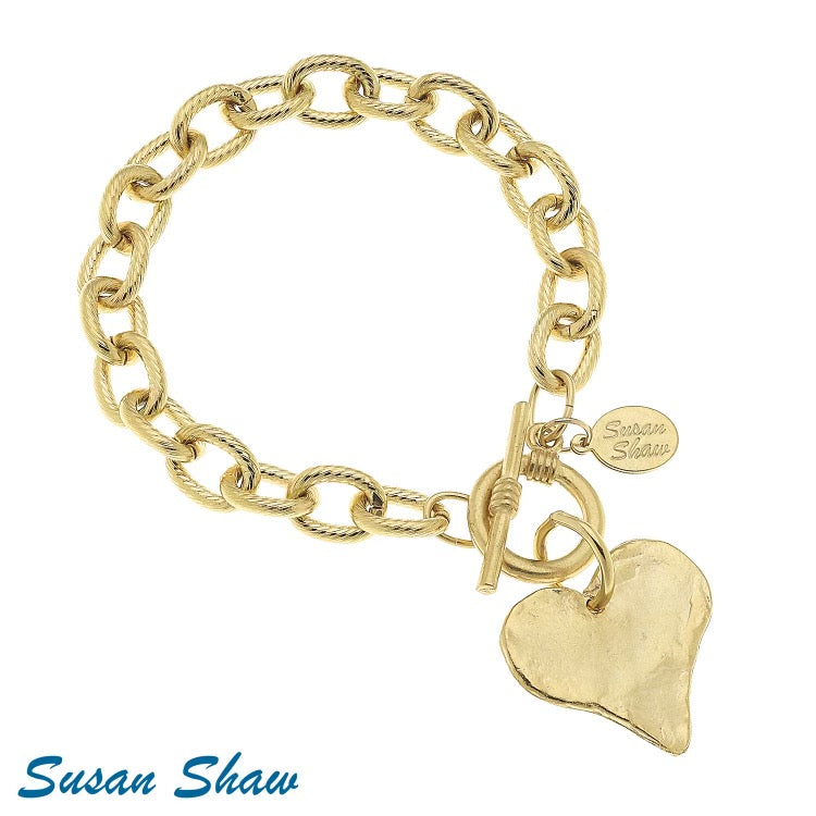 Susan Shaw 2510 Heart Toggle Bracelet