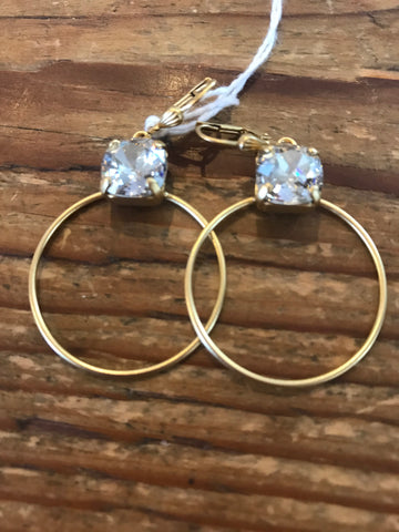 La Vie Parisienne 9905 Thin Crystal and Hoop Earring