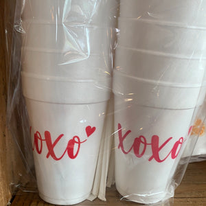 Styrofoam Cups - XOXO Pink and Red