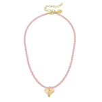 Susan Shaw 3346 Beaded Dainty Necklace with Heart
