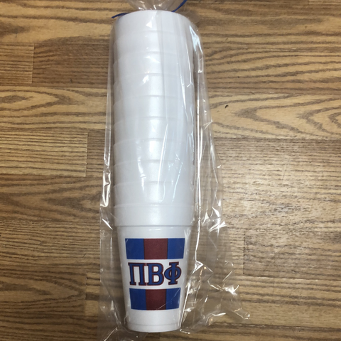 Striped Styrofoam Cups - Pi Beta Phi