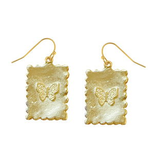 Susan Shaw 1435 Gold Butterfly Stamp Earring