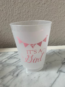 Frost Flex It’s a Girl Cups 16 oz cups. 10 count